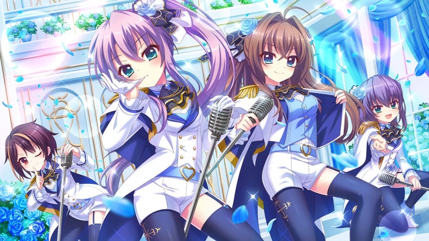 tsukisaka sayu, shikimiya aone, honjou kasumi, and bandou mikuru (re:stage!) drawn by izumi_tsubasu