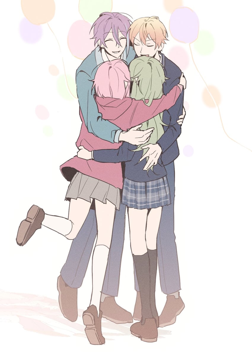 ootori emu, tenma tsukasa, kusanagi nene, and kamishiro rui (project sekai) drawn by kggamii