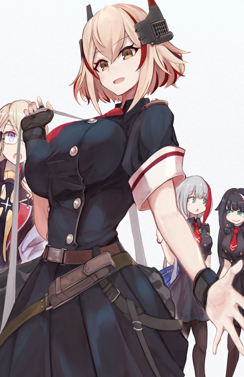 z23, roon, admiral graf spee, and deutschland (azur lane) drawn by marshall_k