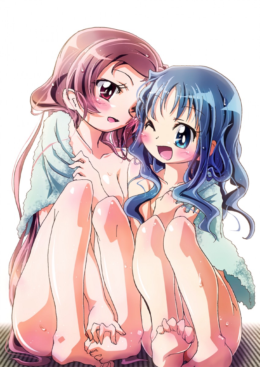 kurumi erika and hanasaki tsubomi (precure and 1 more) drawn by inoshishi_(ikatomo)