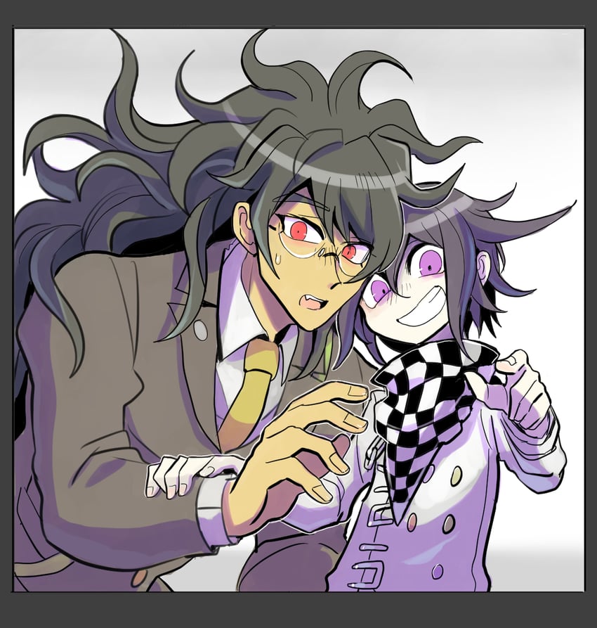 oma kokichi and gokuhara gonta (danganronpa and 1 more) drawn by kumakoro_(tetsupag)