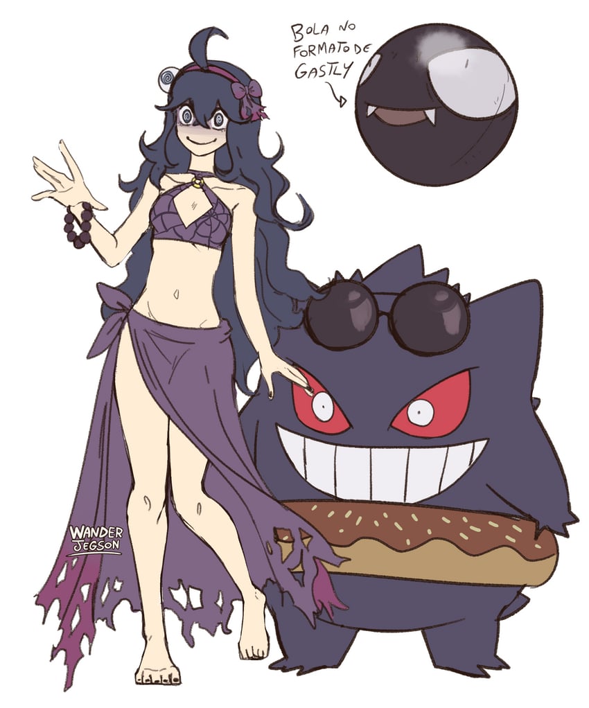 hex maniac, gengar, and gastly (pokemon and 1 more) drawn by wanderjegson