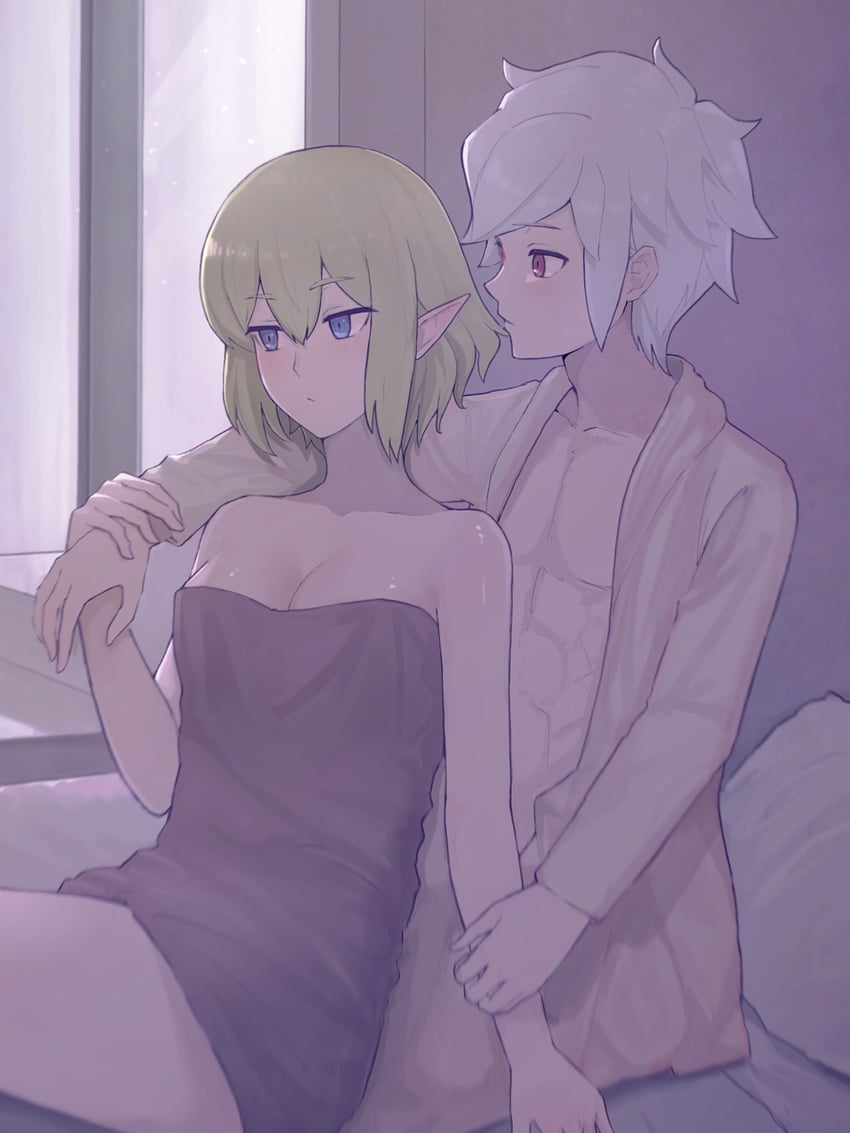 bell cranel and ryu lion (dungeon ni deai wo motomeru no wa machigatteiru darou ka) drawn by niceumeboshi