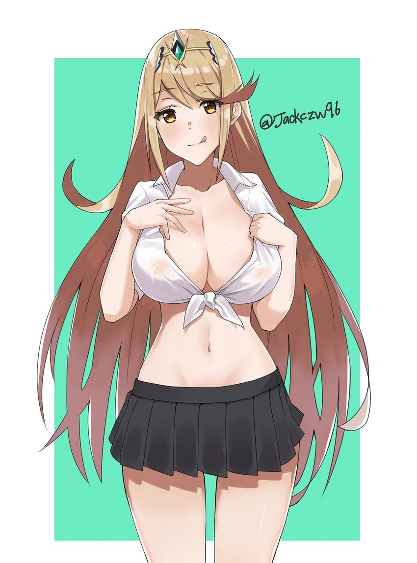 mythra (xenoblade chronicles and 1 more) drawn by j@ck