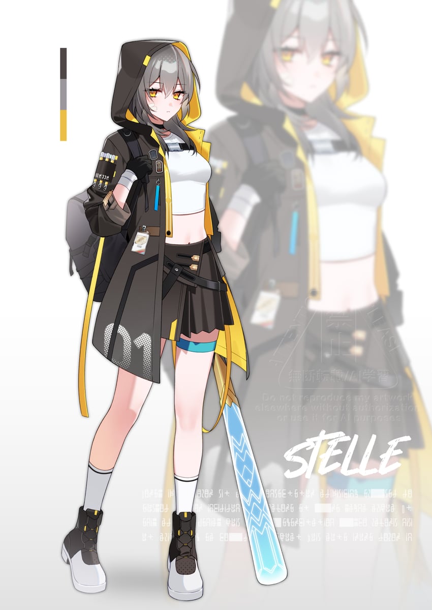 trailblazer and stelle (honkai and 1 more) drawn by bechu