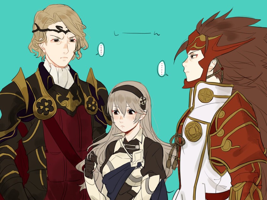 female corrin, xander, and ryoma (fire emblem and 1 more) drawn by umemaru_(oume_maru)