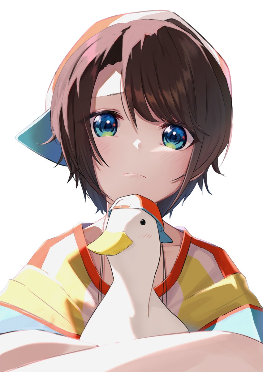 oozora subaru and subaru duck (hololive) drawn by mikaku