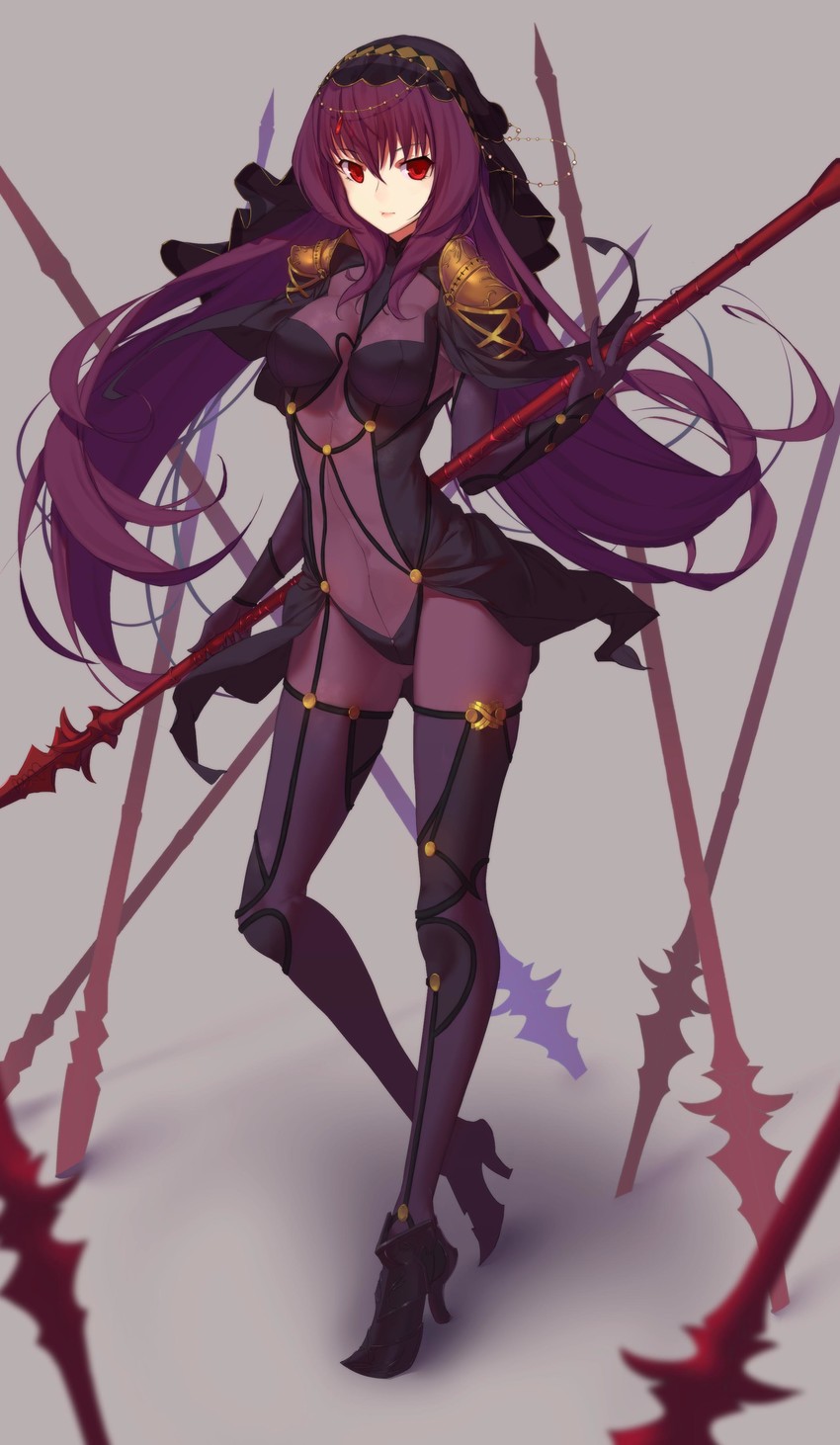 scathach (fate and 1 more) drawn by hiko_(630090143)