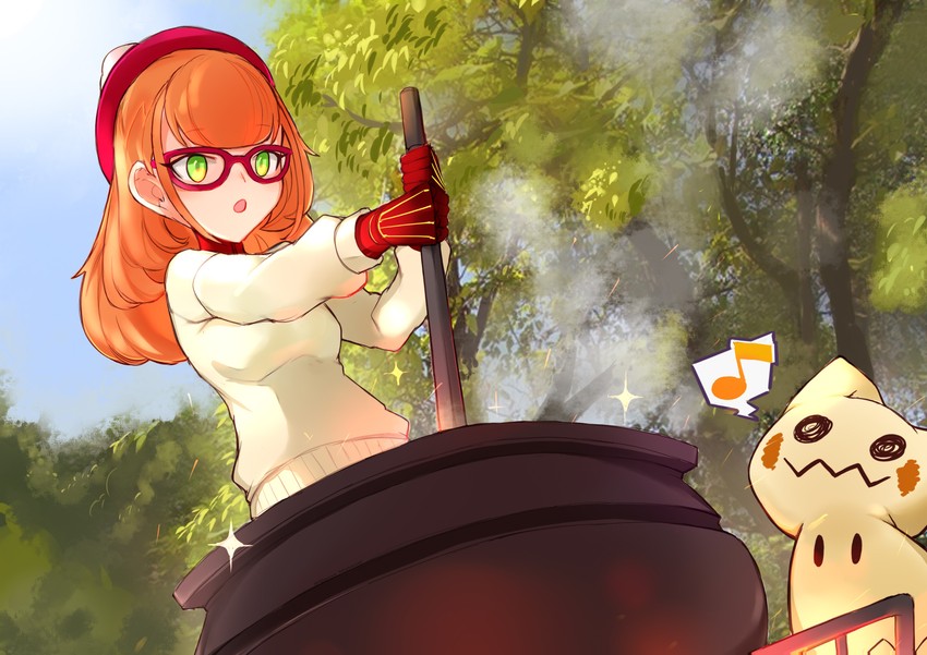 gloria, mimikyu, and andou inari (pokemon and 4 more) drawn by choumi_wuti_(xueye_fanmang_zhong)