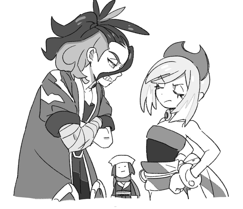 akari, irida, and adaman (pokemon and 1 more) drawn by dede_(qwea_00000)