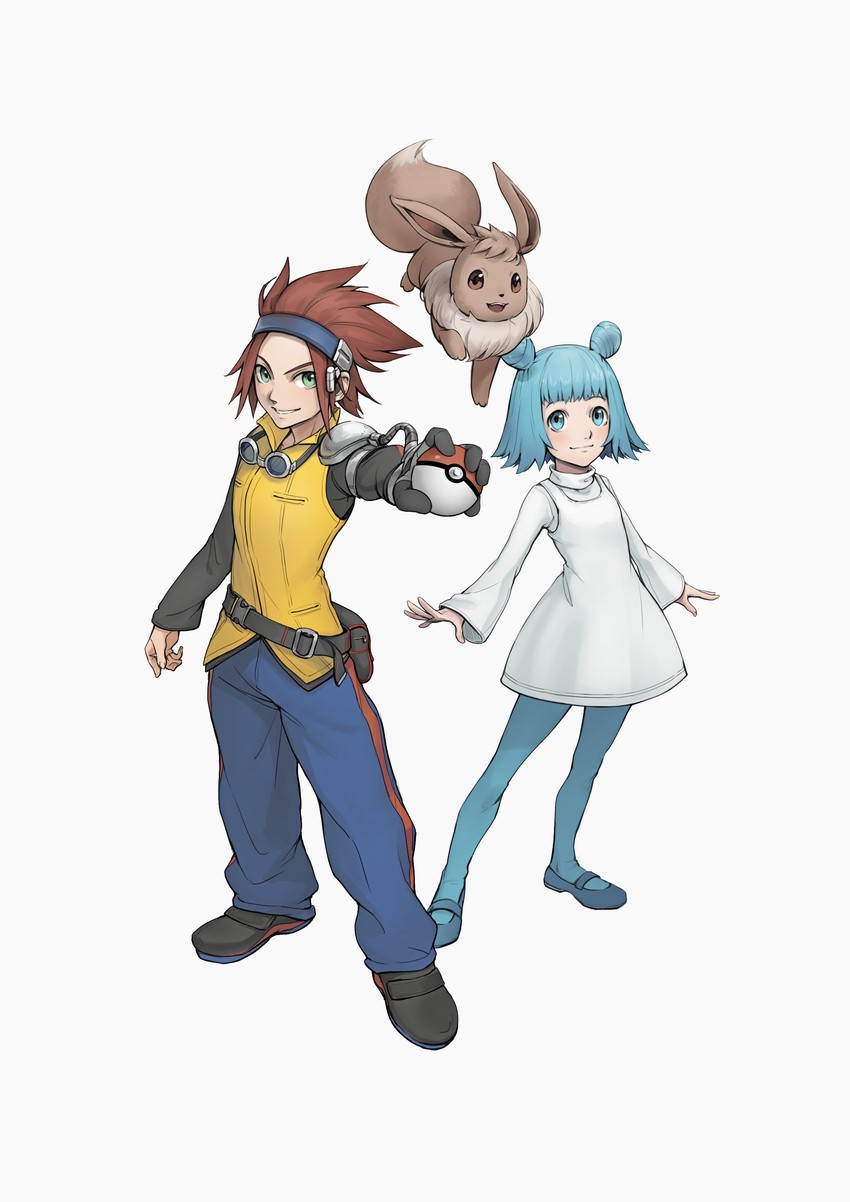 eevee, michael, and jovi (pokemon and 1 more) drawn by kazuko_(towa)