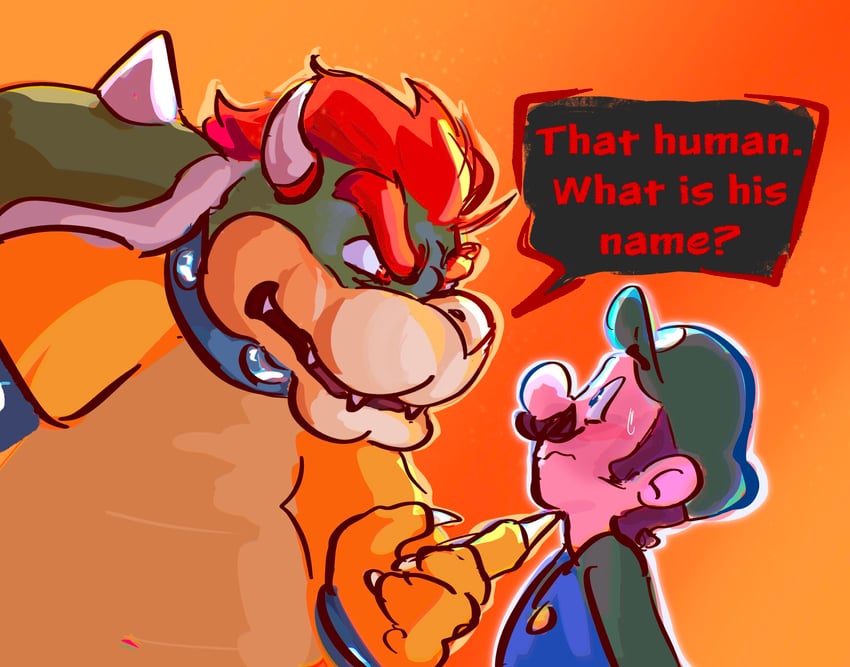 luigi and bowser (mario and 1 more) drawn by kairy_draws