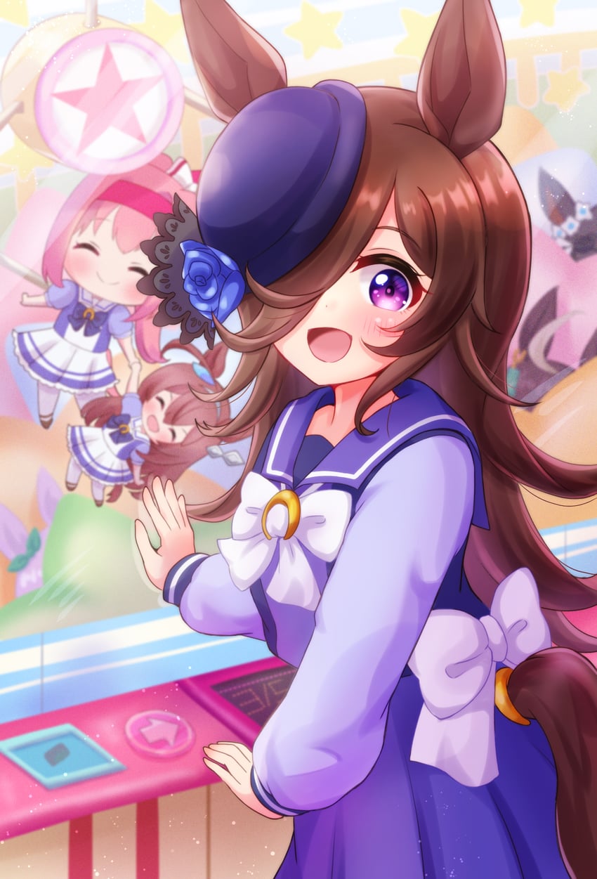 rice shower, mihono bourbon, and haru urara (umamusume) drawn by ritaso