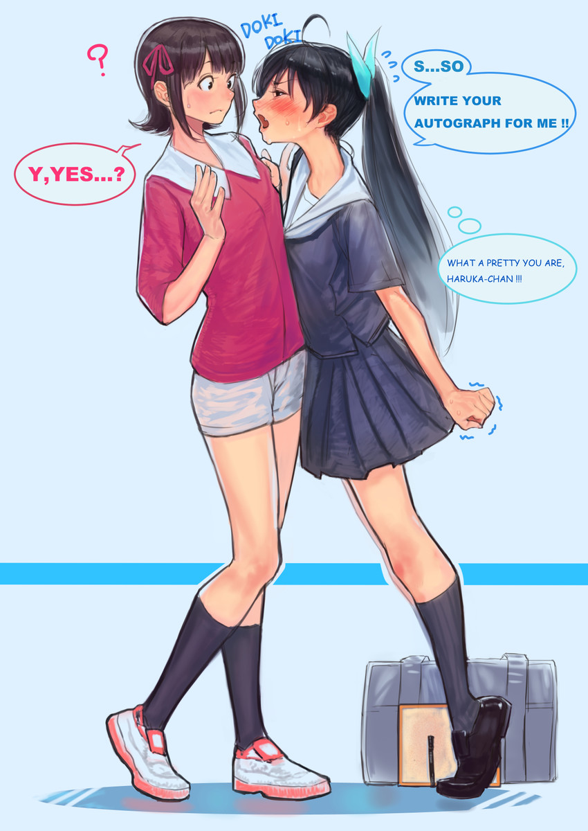 amami haruka and ganaha hibiki (idolmaster) drawn by bukimi_isan
