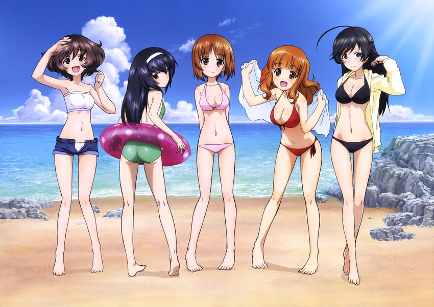 nishizumi miho, akiyama yukari, takebe saori, reizei mako, and isuzu hana (girls und panzer) drawn by sugimoto_isao
