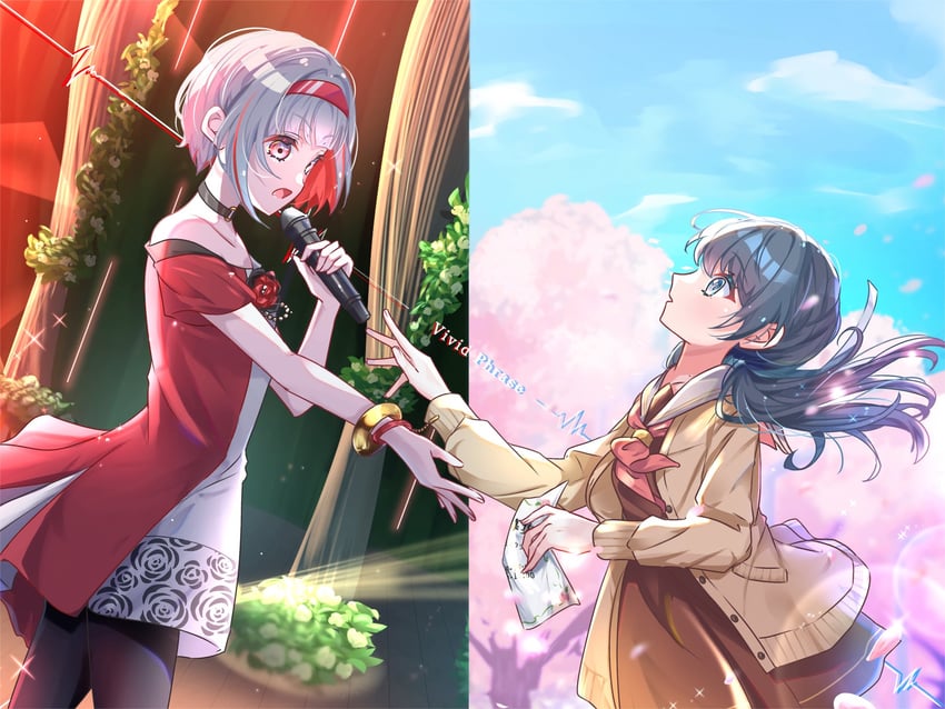 murano sayaka and yugiri tsuzuri (love live! and 1 more) drawn by sakari_(pear_8_ll)