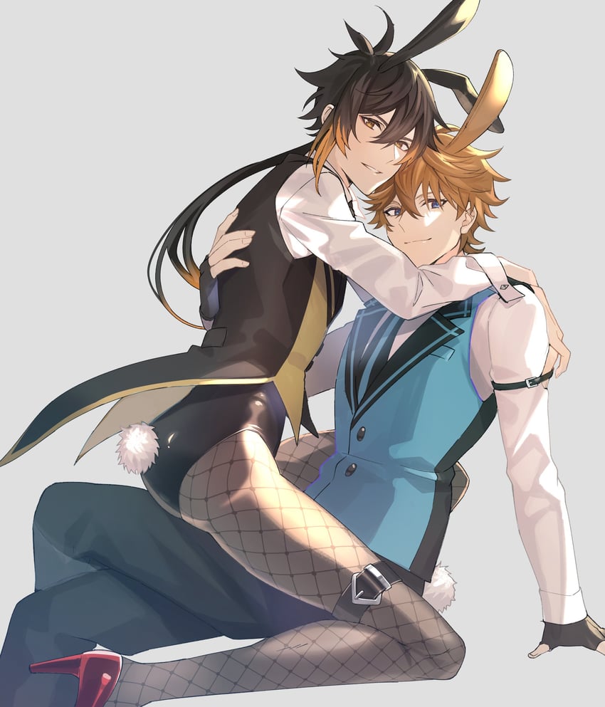 zhongli and tartaglia (genshin impact) drawn by tw07201231