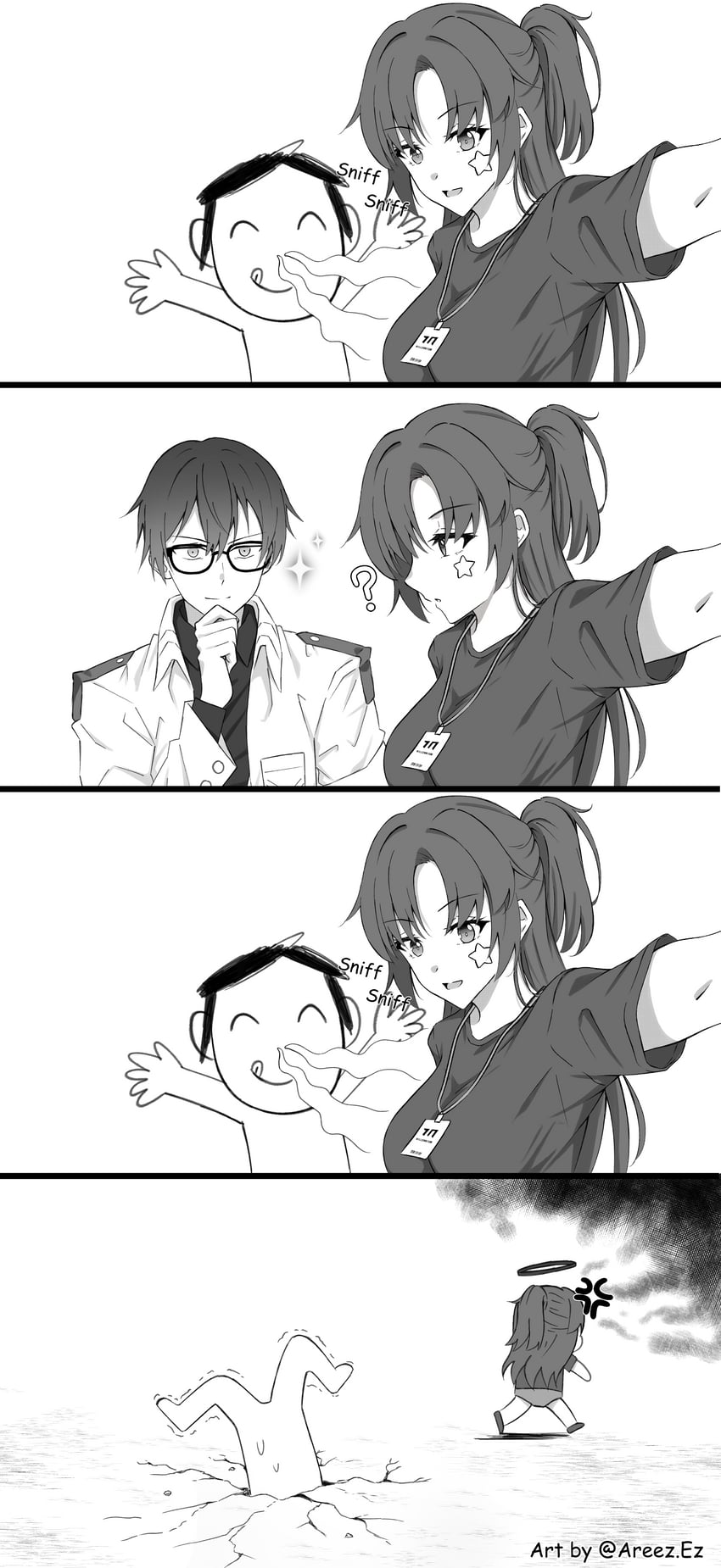 sensei, yuuka, doodle sensei, and problem solver sensei (blue archive) drawn by areez.ez