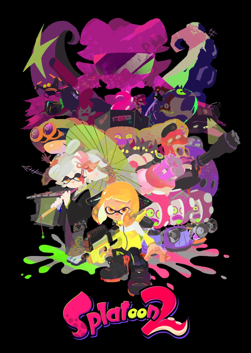 inkling player character, inkling girl, octoling player character, takozonesu, agent 4, and 5 more (splatoon and 1 more) drawn by inoue_seita