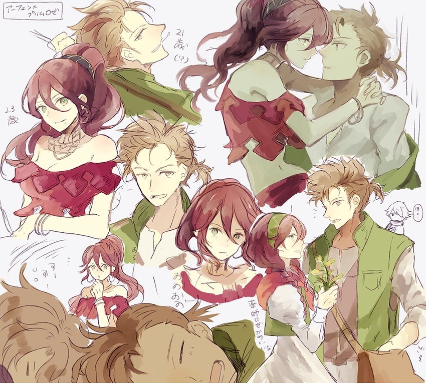 therion, primrose azelhart, and alfyn greengrass (octopath traveler and 1 more) drawn by okii