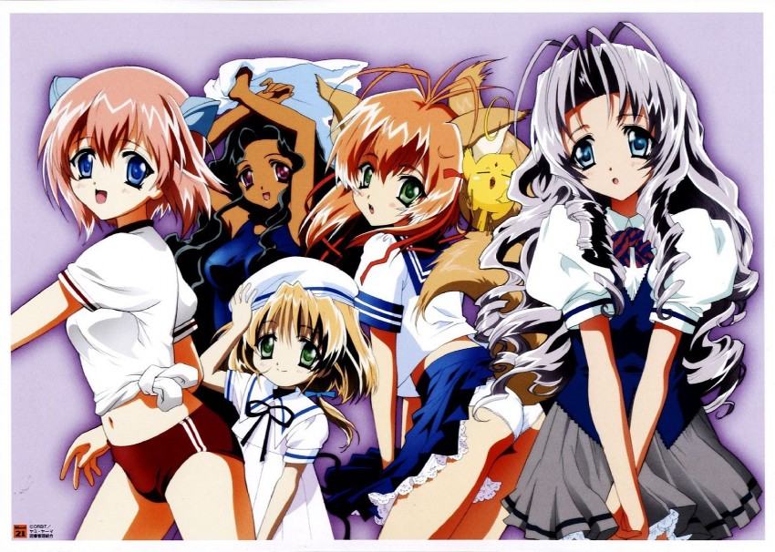 ken-chan, miruka, mariel, meirin, layla, and 1 more (yami to boushi to hon no tabibito) drawn by nishida_asako