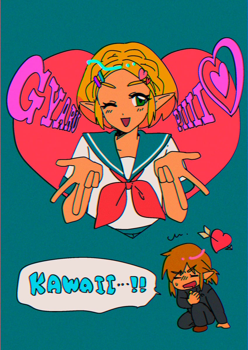 link and princess zelda (the legend of zelda and 1 more) drawn by tkdnlerkdtpfsut