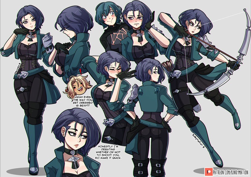 male byleth, shamir nevrand, and catherine (fire emblem and 1 more) drawn by kinkymation