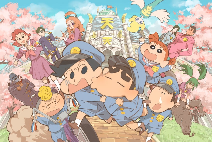 nohara shinnosuke, kazama tooru, sakurada nene, boo-chan, satou masao, and 8 more (crayon shin-chan and 1 more) drawn by 9st_3nomushi
