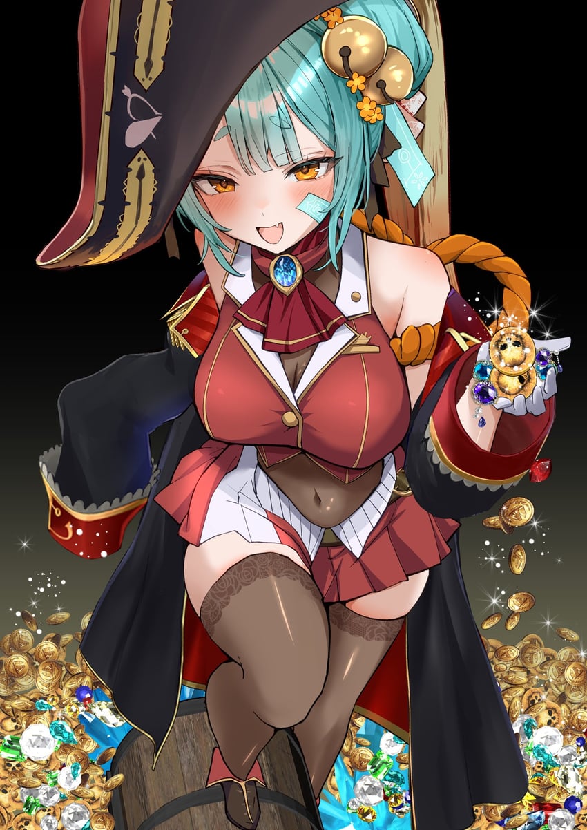 houshou marine and inami yoki (hololive and 1 more) drawn by mikan_(manmarumikan)