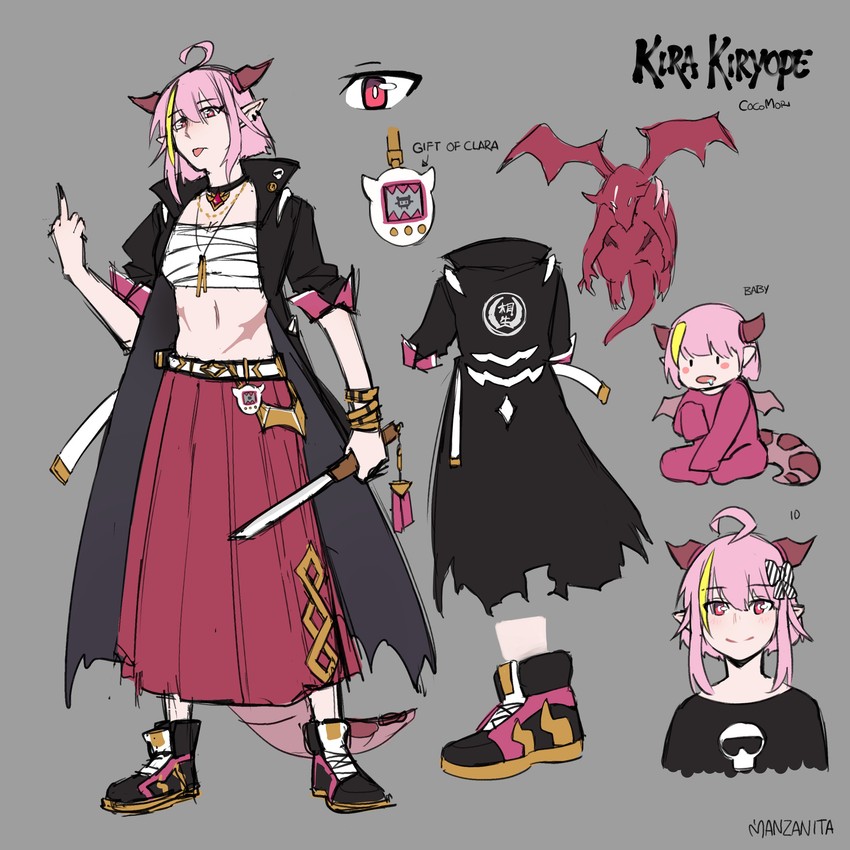 mimitchi and kira kiryope (hololive and 1 more) drawn by crmanzana