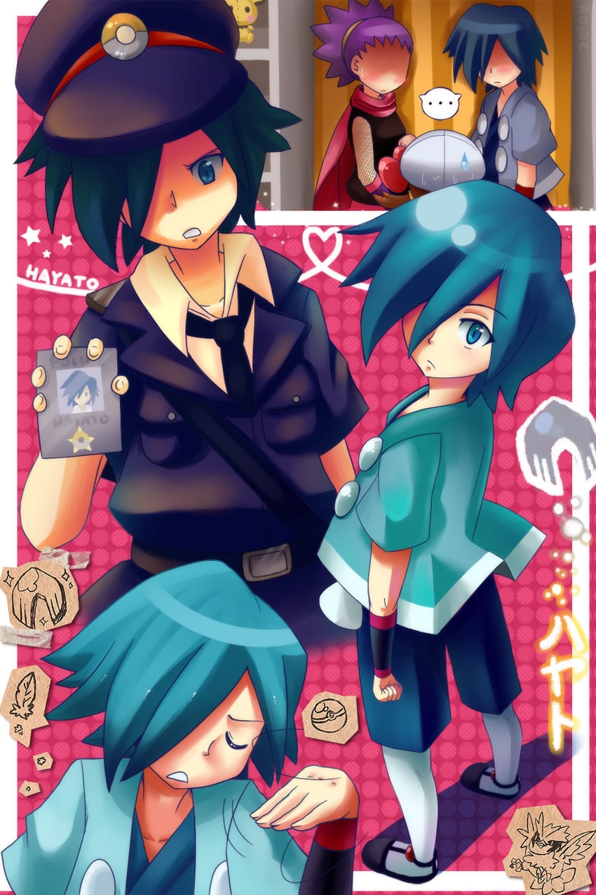 lyra, pichu, pidgey, falkner, and janine (pokemon and 2 more) drawn by aonik