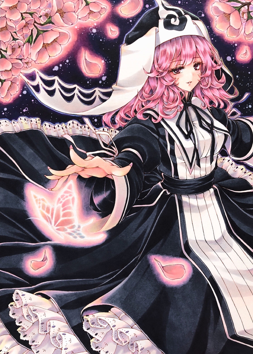 saigyouji yuyuko (touhou and 2 more) drawn by mktr_(princess_mktr)