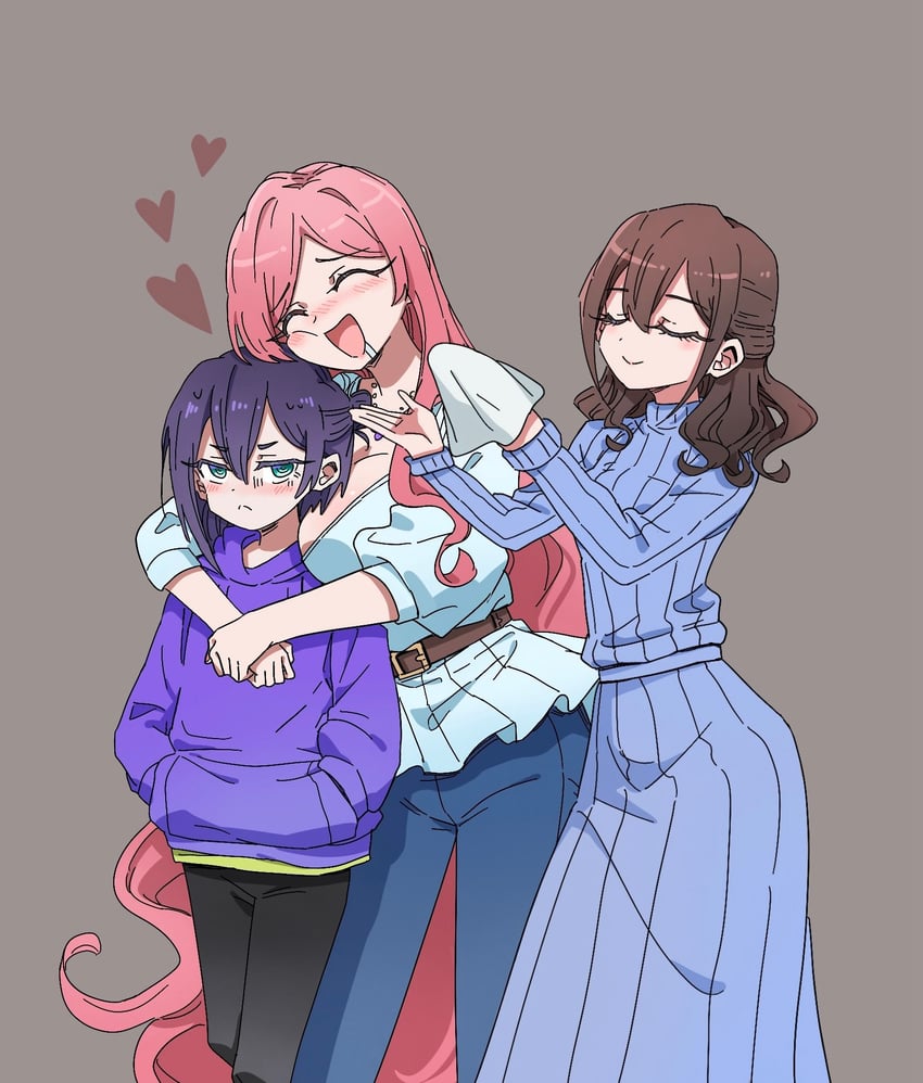 hanazono hahari, haraga kurumi, and meido mei (kimi no koto ga dai dai dai dai daisuki na 100-nin no kanojo) drawn by dalidari27