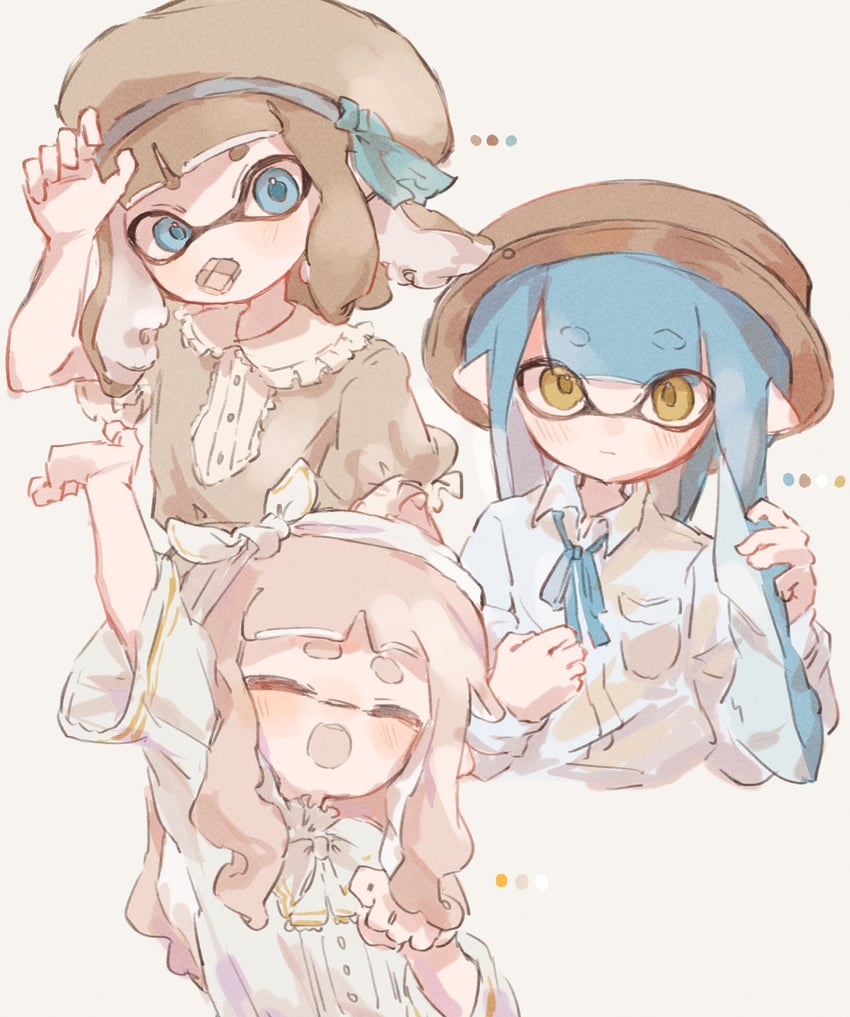 inkling player character and inkling girl (splatoon) drawn by yksb_inc6
