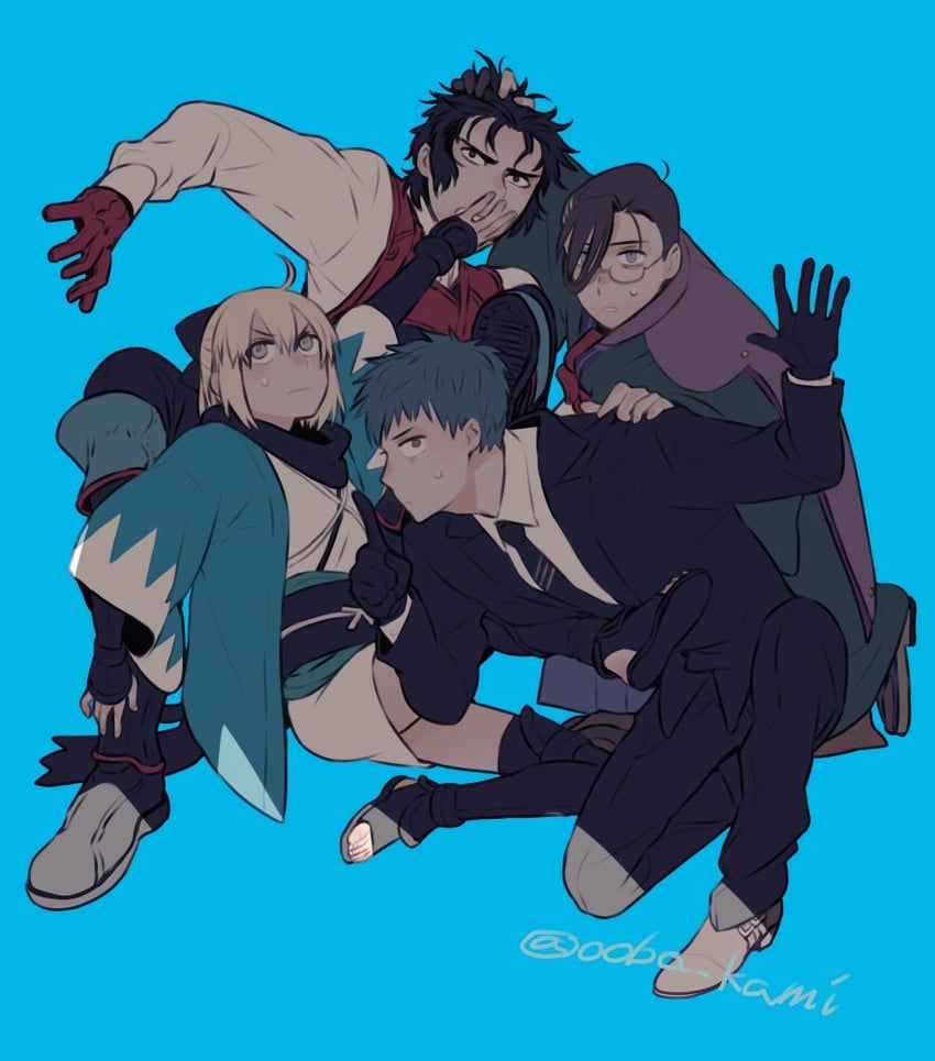 okita souji, saitou hajime, hijikata toshizou, and yamanami keisuke (fate and 1 more) drawn by ooba