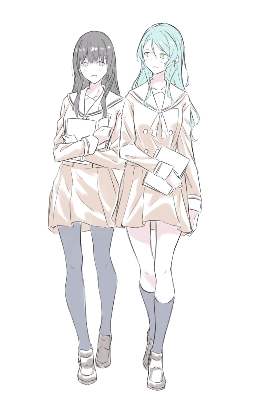 hikawa sayo and shirokane rinko (bang dream!) drawn by kanade_(kanade_3344)