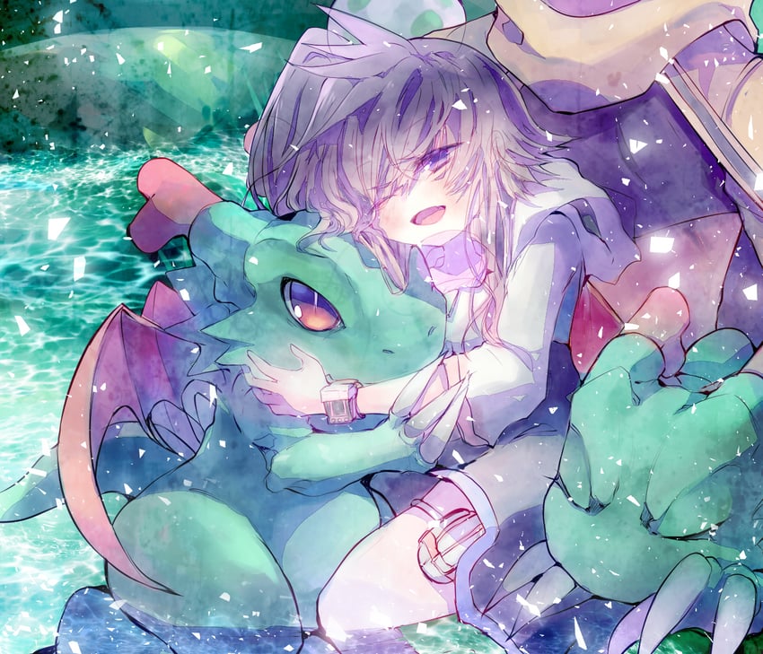 dracomon and shiki (digimon and 1 more) drawn by kazki73