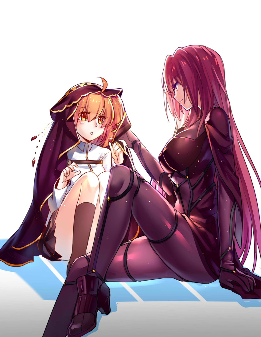 fujimaru ritsuka and scathach (fate and 1 more) drawn by aer_(tengqiu)