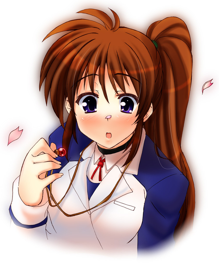 takamachi nanoha and raising heart (lyrical nanoha and 1 more) drawn by iga_tamaki