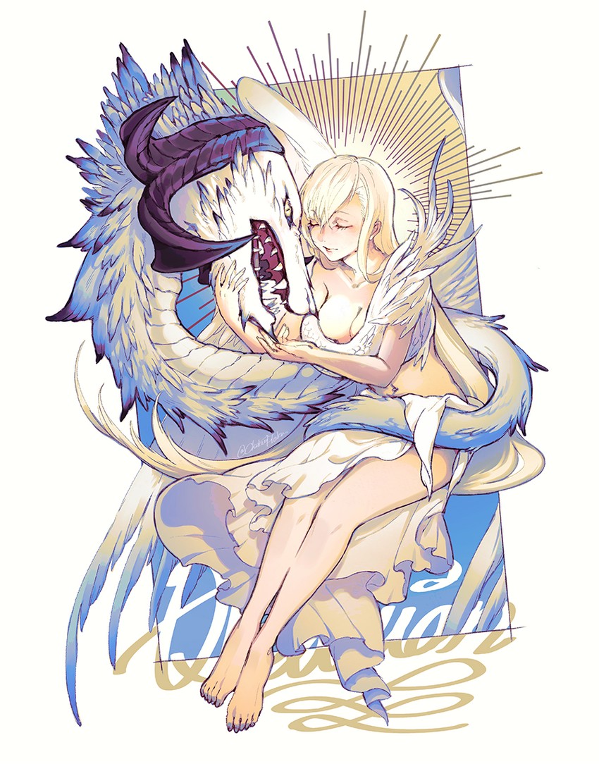 ryne waters, shiva, and hraesvelgr (final fantasy and 1 more) drawn by chikuihaku