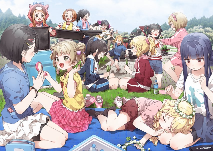 producer, tachibana arisu, sakurai momoka, akagi miria, sasaki chie, and 9 more (idolmaster and 2 more) drawn by yukie_(kusaka_shi)