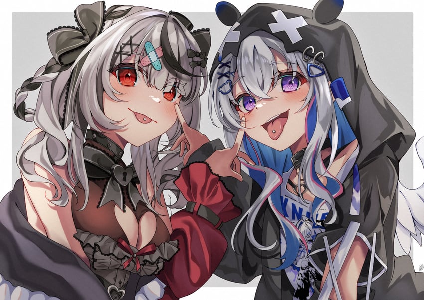 sakamata chloe and amane kanata (hololive) drawn by housei_fenoru