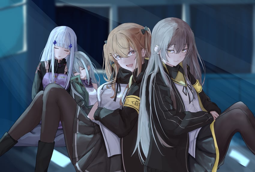 hk416, ump45, ump9, and g11 (girls' frontline) drawn by satsumaagee