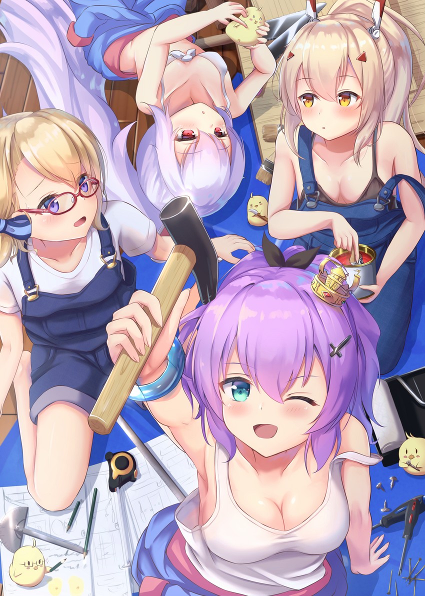 manjuu, ayanami, laffey, javelin, and z23 (azur lane) drawn by miso_(misomiso_154)