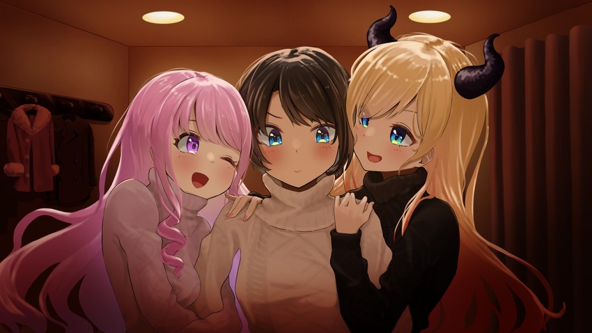 oozora subaru, yuzuki choco, and himemori luna (hololive) drawn by sl10_d