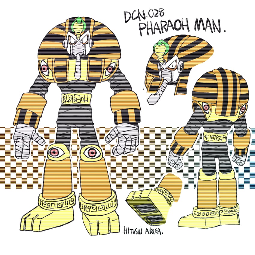 pharaoh man (mega man and 2 more) drawn by ariga_hitoshi
