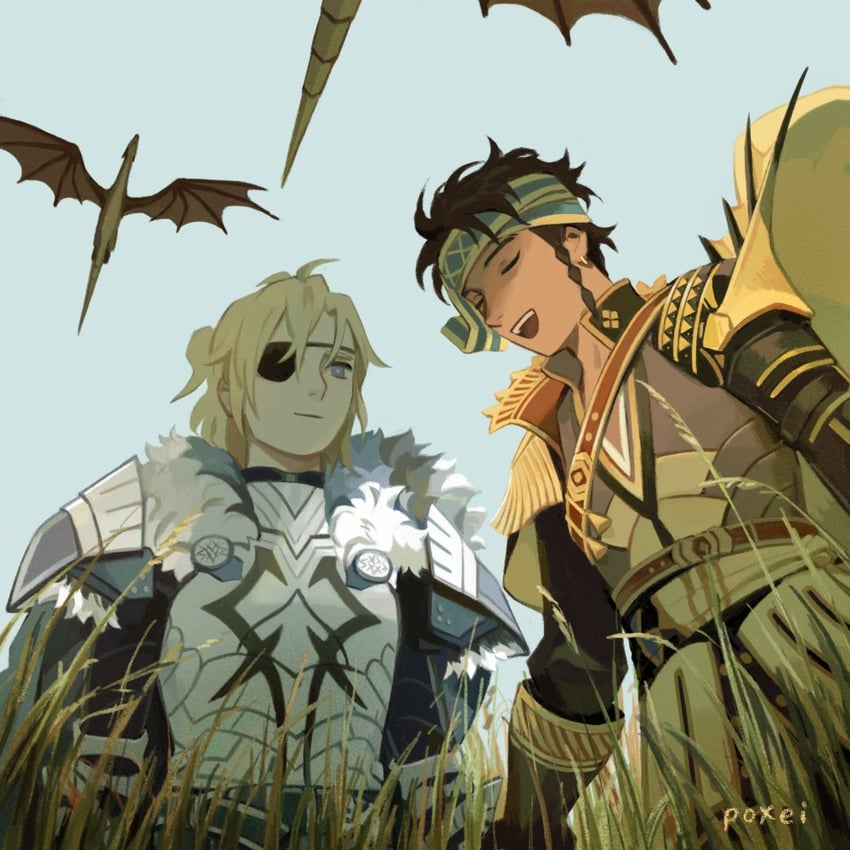 dimitri alexandre blaiddyd and claude von riegan (fire emblem and 2 more) drawn by poxeii