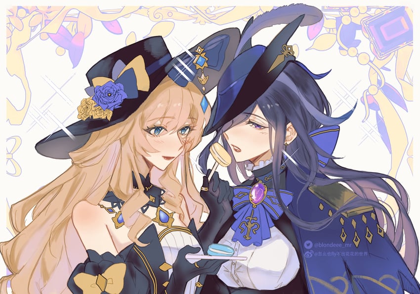 clorinde and navia (genshin impact) drawn by blondeee_mr