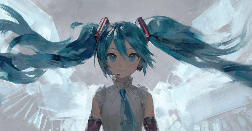 hatsune miku (vocaloid and 1 more) drawn by yyb