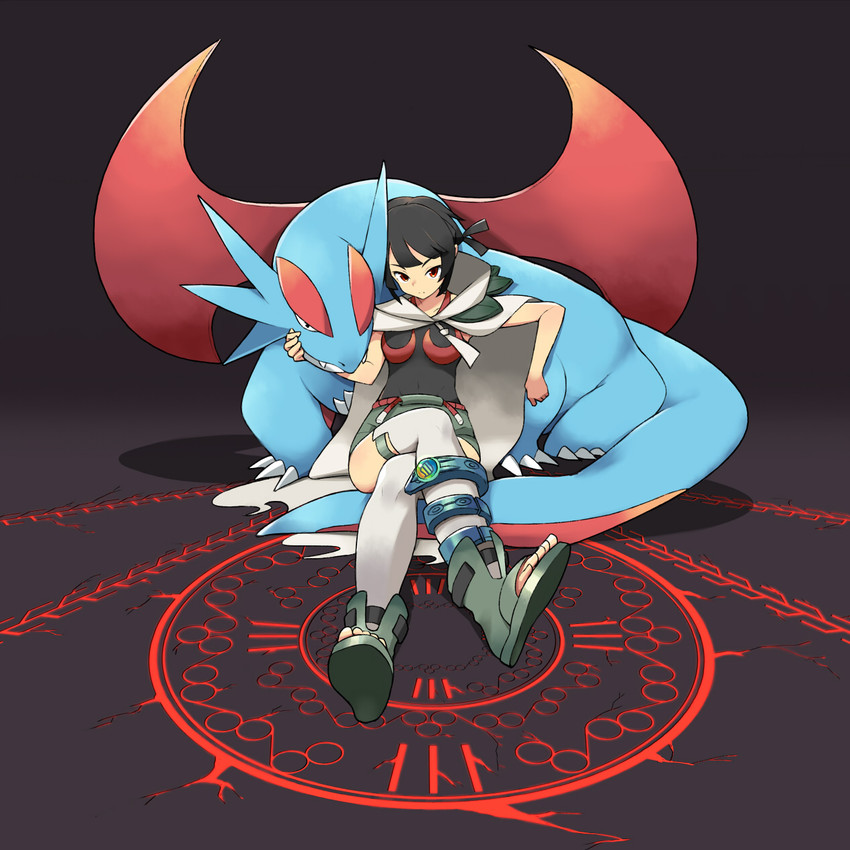 zinnia and salamence (pokemon and 1 more) drawn by tm_(hanamakisan)
